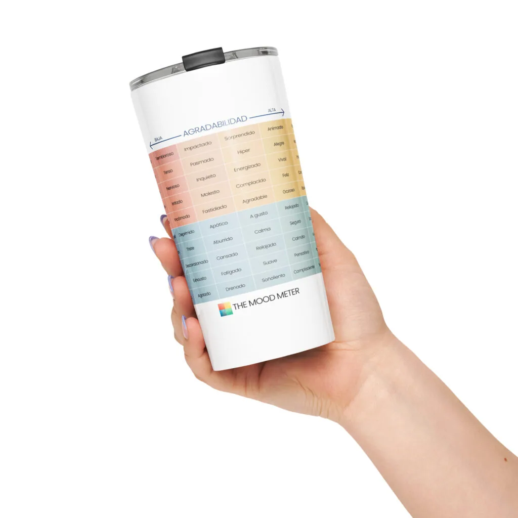 Vaso cónico de acero inoxidable del Medidor de Estado de Ánimo en Español.